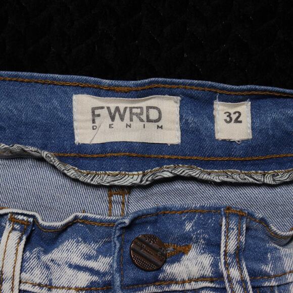 FWRD Denim Men’s Wild Distressed Jeans w/ Green Racing Stripes Sz 32 - Picture 3 of 8